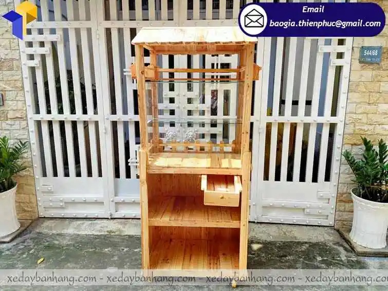thiết kế tủ gỗ bán sinh tố di động