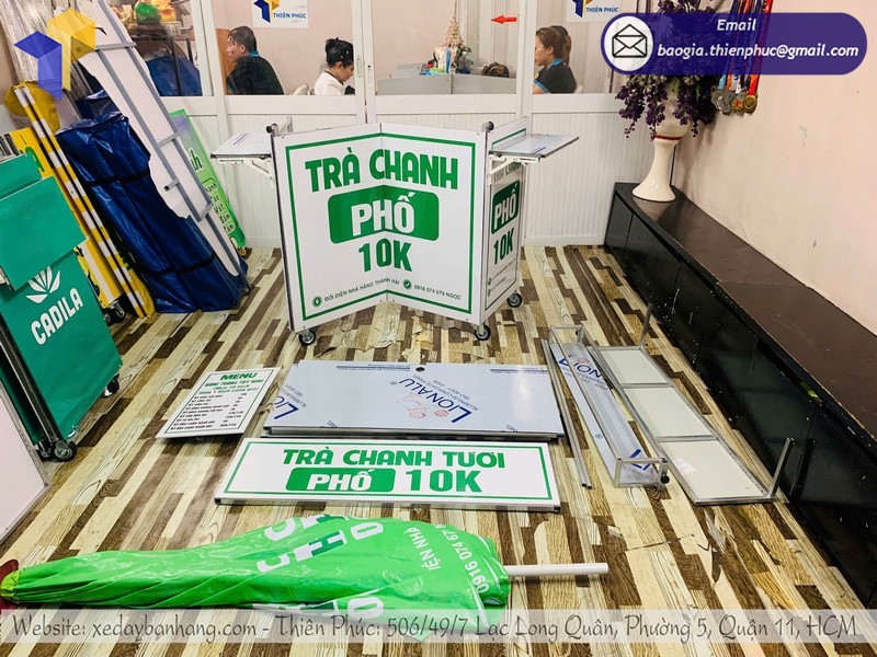 xe bán trà chanh vỉa hè đẹp